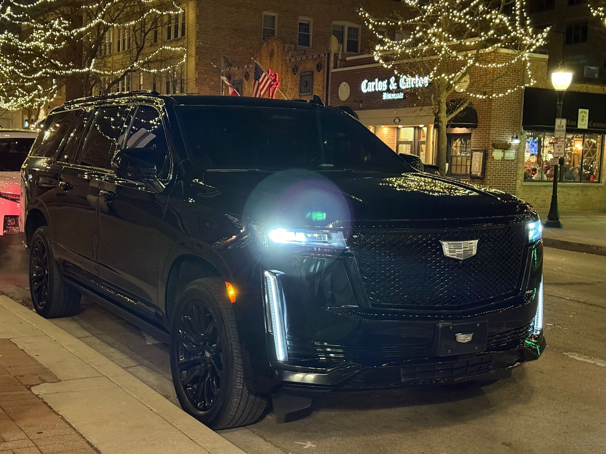 Escalade downtown Chicago night